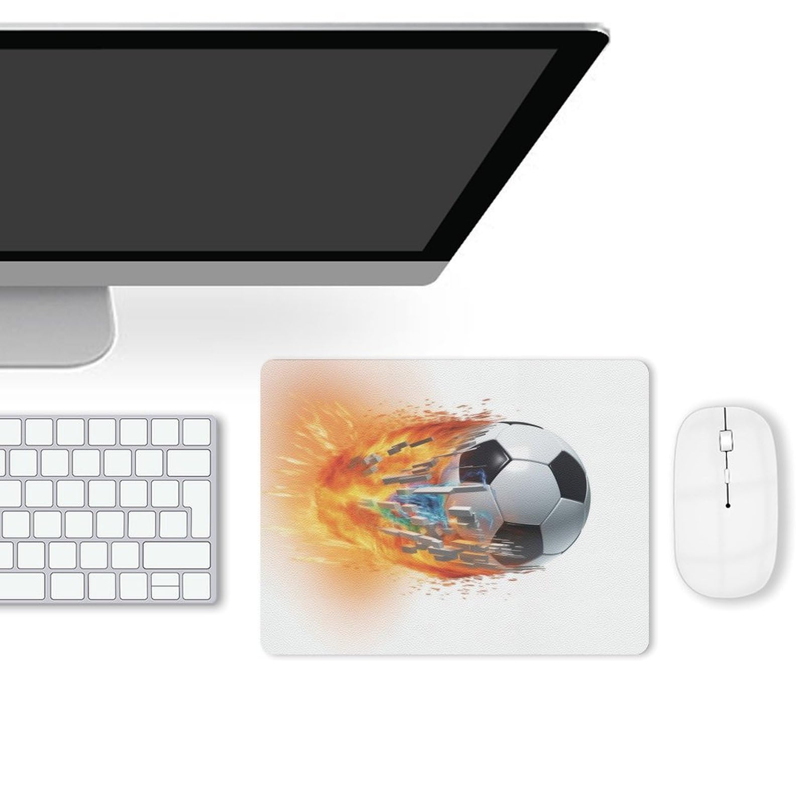 Premium Leather Football Mouse Pad - Non-Slip 8x10 Inch Computer Gaming Mousepad for Office & Home Use | Perfect for Sports Fans & Gamers