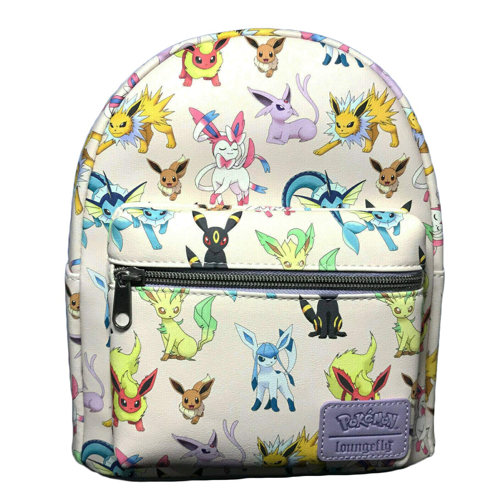 Eevee & Eeveelutions Watercolor Mini Backpack - Cute Anime Shoulder Bag Purse for Women & Girls - Perfect for School, Travel, and Cosplay