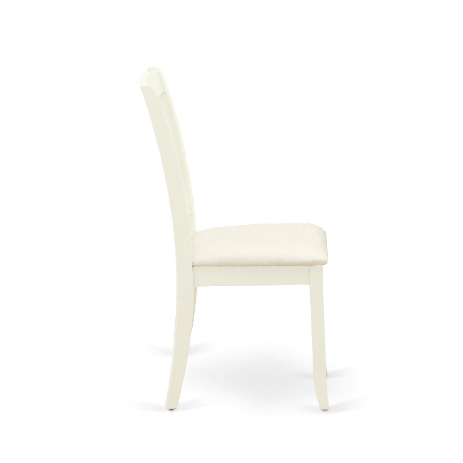East West Furniture DAC-LWH-C Danbury Dining Room Chairs Set of 2 - Linen Upholstered Wooden Chairs in White | Modern Kitchen & Dining Room Furniture for Home Decor