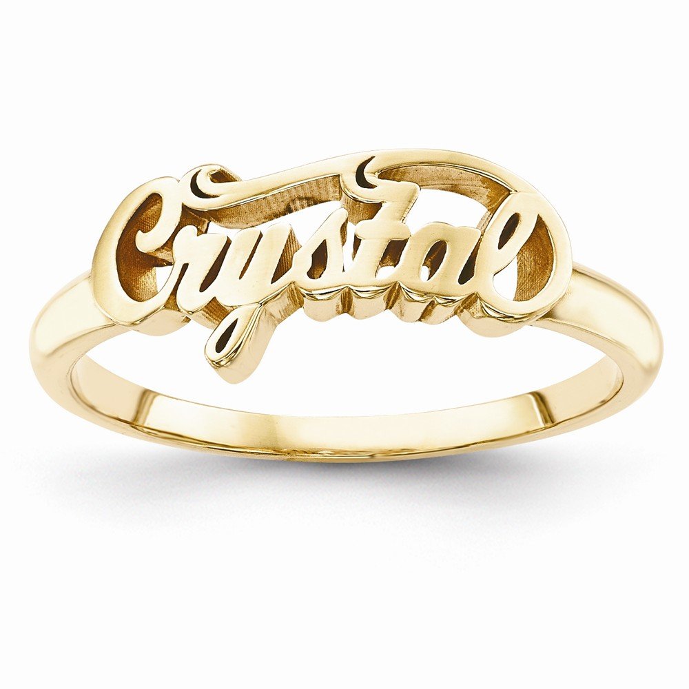 925 Sterling Silver Yellow Gold-Plated Personalized Name Ring Band - Custom Engraved Jewelry for Women, Gift for Her, Anniversary, Birthday, Valentine's Day