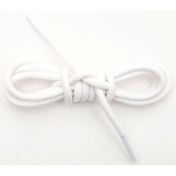 Premium Waxed Cotton Round Shoelaces - Custom Length with Metal Tips - White (1 Pair) - Durable & Stylish for Boots, Sneakers & Outdoor Shoes