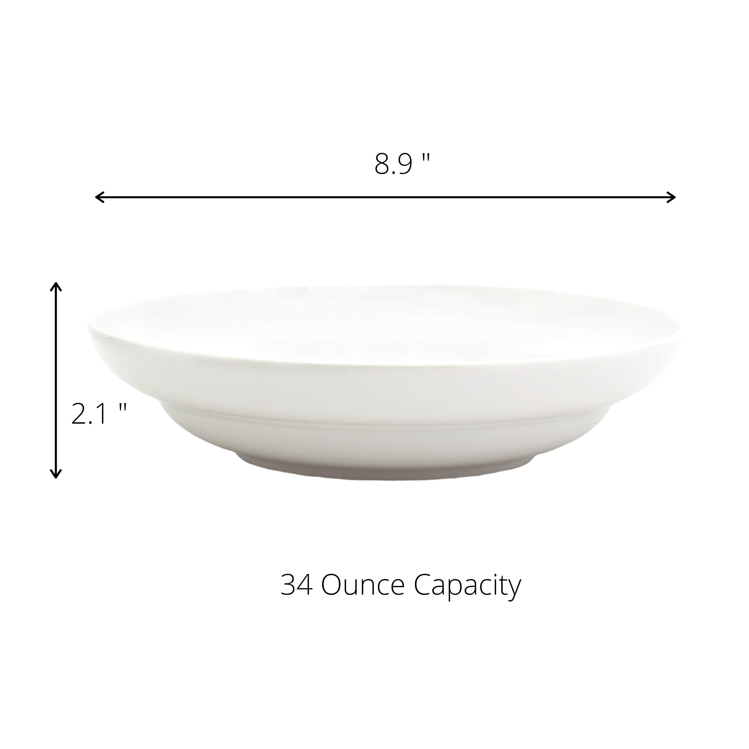 Euro Ceramica Essential Collection 16-Piece Porcelain Dinnerware Set - 4 Pasta Bowls Included, Elegant White Tableware for Family Dinners & Entertaining Guests | Dishwasher & Microwave Safe