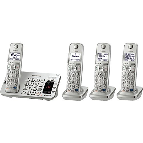 Panasonic KX-TGE274S DECT 6.0 Link-to-Cell Bluetooth Phone System with 4 Handsets - Cordless Home & Office Phone for Clear Calls & Smart Connectivity | Perfect for Remote Work & Business Communication