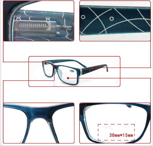 Bifocal Reading Glasses for Women & Men - Full Frame Resin Plastic Eyewear (Black, +3.50 Magnification) - Perfect for Reading, Crafts, and Close-Up Work