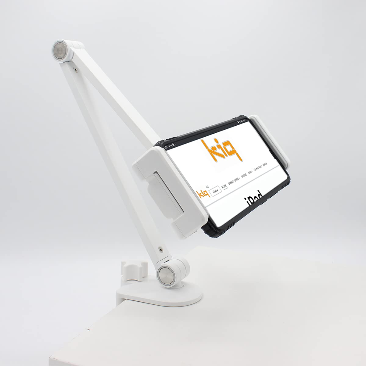Adjustable 360° Rotating Phone Holder for Bed & Desk - White | Universal Phone & Tablet Stand for Laying Down, Watching Movies, Reading & Working | Compatible with iPhone, iPad & Smartphones