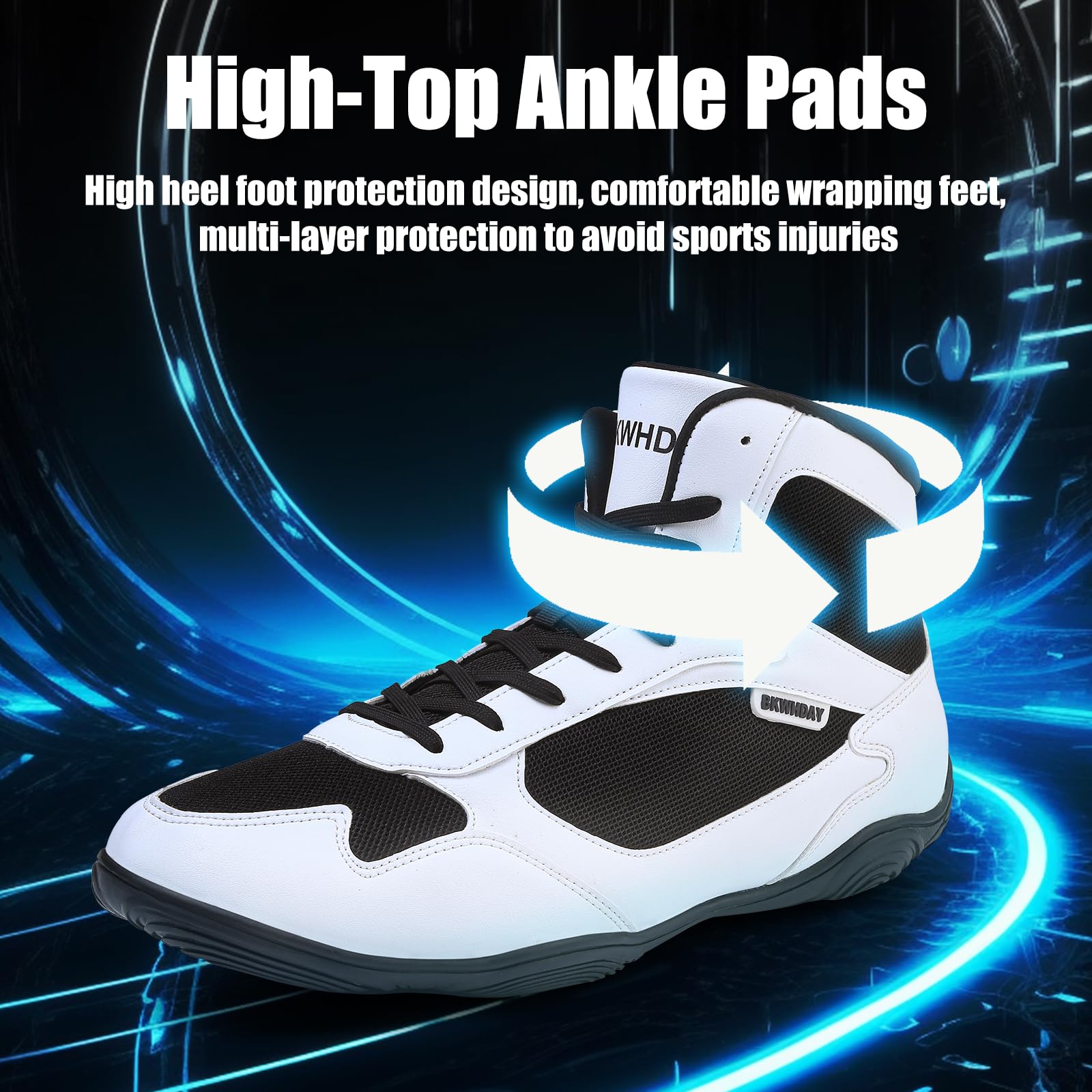 Best Men's Wrestling Shoes - High Top Boxing & Powerlifting Boots for Fitness & Training | Durable & Lightweight for Gym, MMA & Wrestling Matches