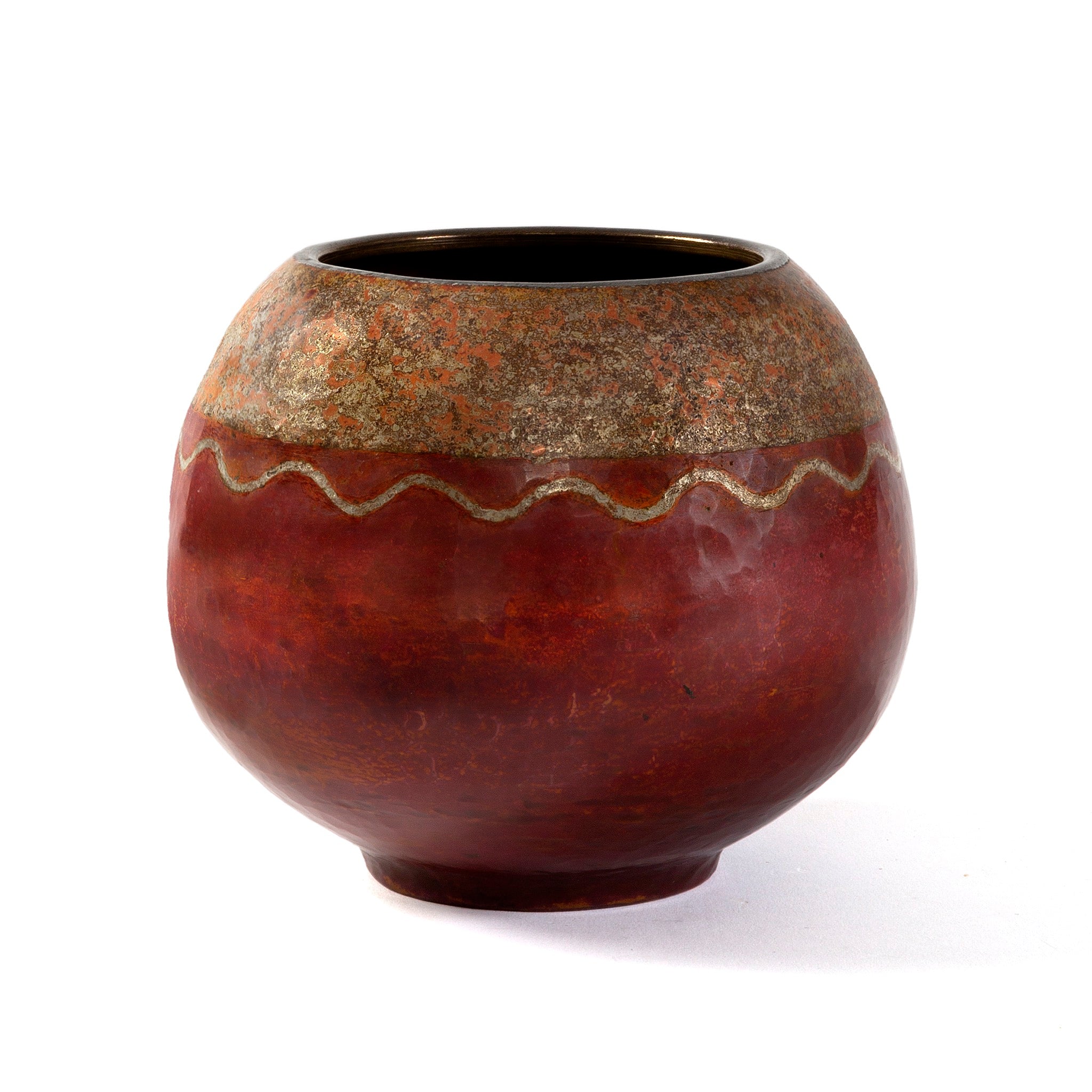 Claudius Linossier Dinanderie Vase - Handcrafted French Art Deco Copper Vase for Home Decor, Wedding Centerpiece & Luxury Gift