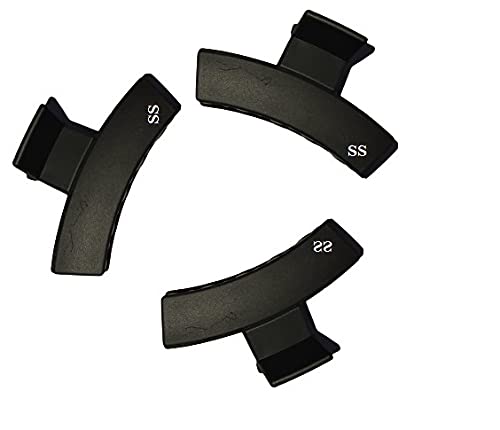 3-Pack Medium Black Hair Claw Clips for Women - Stylish Hair Clutch for Daily Use, Work & Party Hairstyles (BL_8, Style_3, Pattern_2)