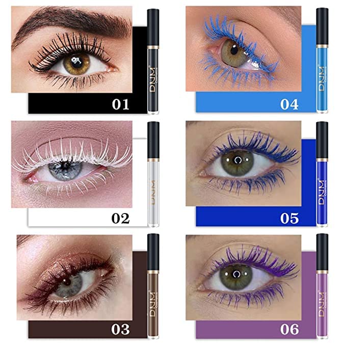 6 Colors Waterproof Rainbow 3D Fiber Lash Mascara Set - Volumizing & Lengthening Colored Mascara for Dramatic Eye Makeup - Perfect for Parties, Cosplay, and Special Occasions
