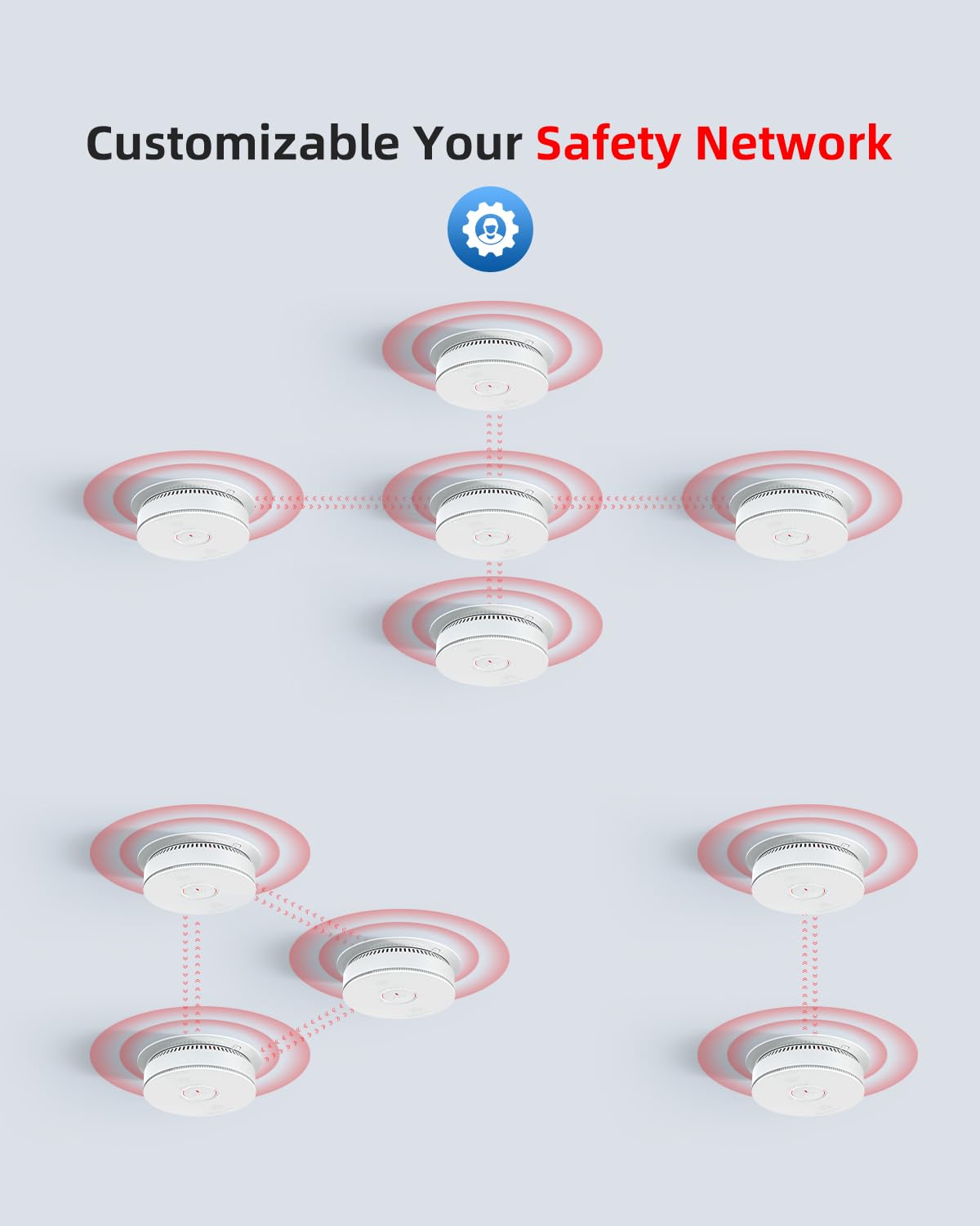 SITERWELL Hardwired Smoke and Carbon Monoxide Detector Combo - 2-in-1 Fire & CO Alarm with Voice Alert, Self-Check Feature & Battery Backup (Includes 2 AA Batteries) - Ideal for Home Safety, Bedroom, Kitchen, Basement Protection (1 Pack)