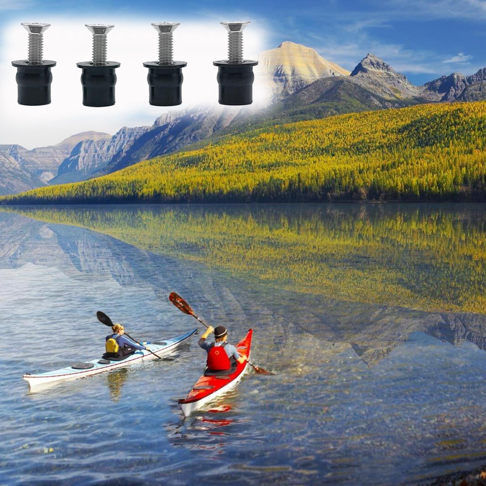 26 Pairs M6 Neoprene Well Nuts with Stainless Steel Bolts for Kayak & Motorcycle Windscreen