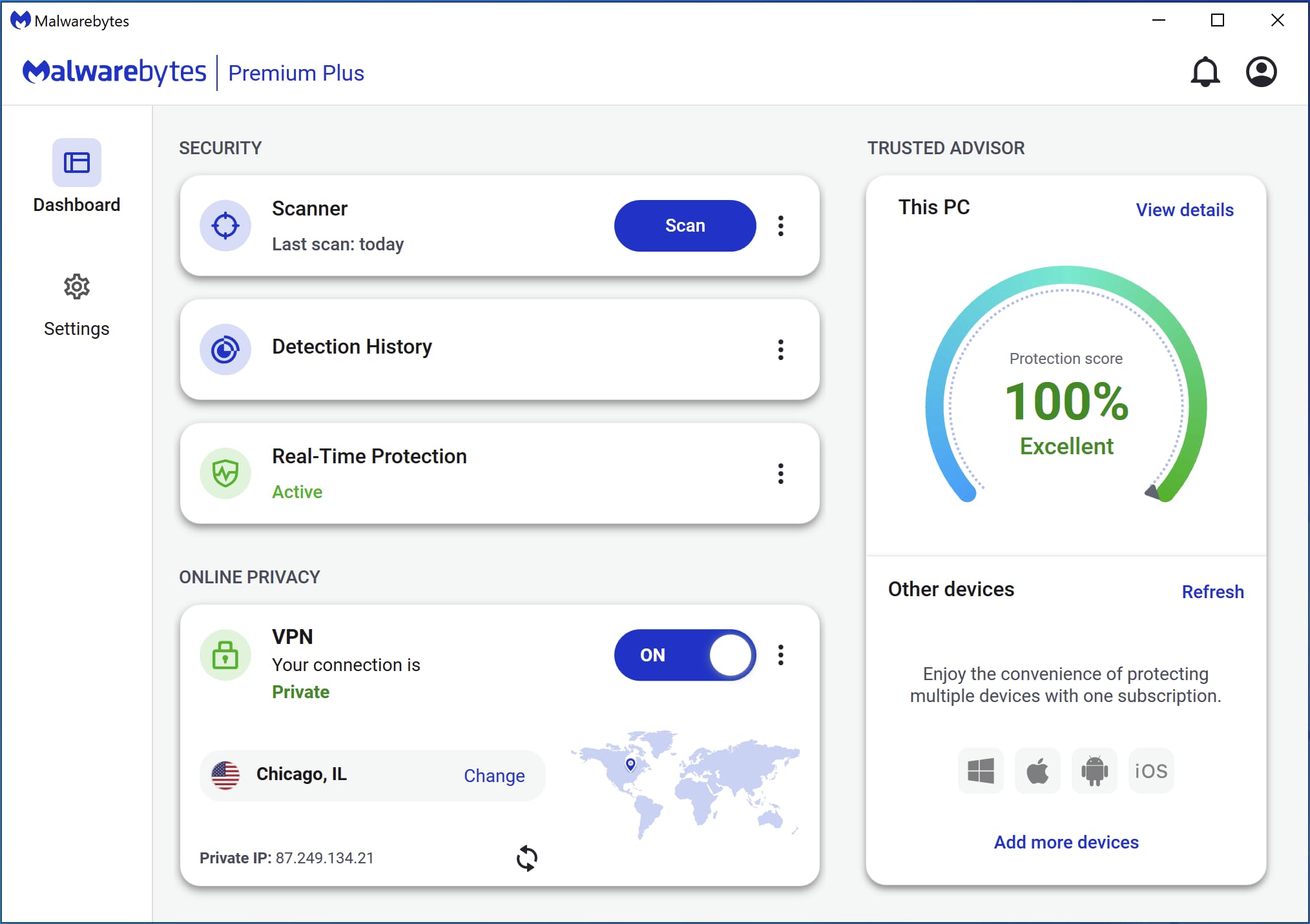 Malwarebytes Premium + Privacy VPN Bundle | 1 Year Subscription for 4 Devices | Compatible with Windows, Mac, Android, iOS & Chrome | Online Activation Code | Protect Your PC, Mobile & Browsing Activities