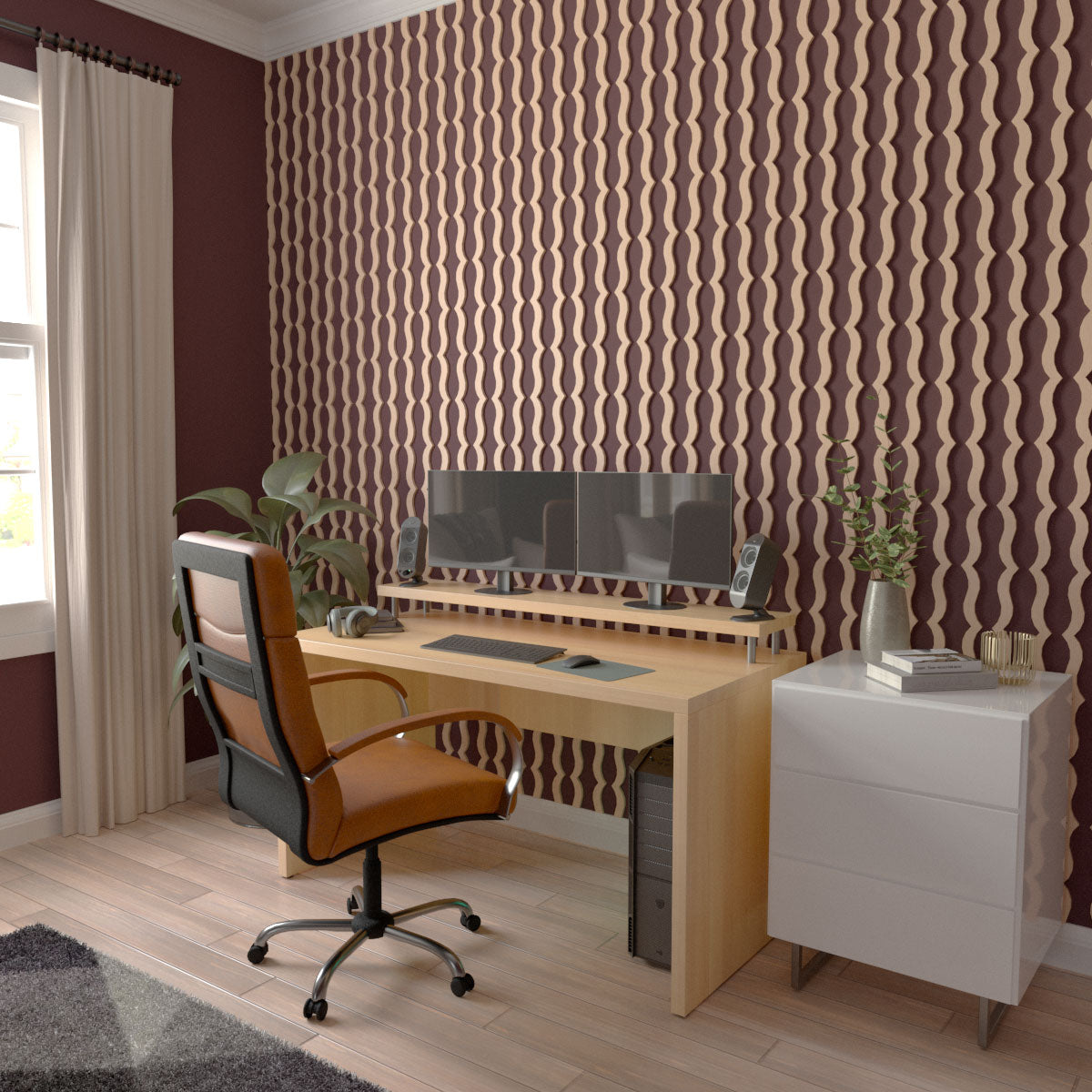 Adjustable Wood Slat Wall Kit - DIY Modern Wooden Slat Panel for Home Decor, Bedroom, Living Room & Office Accent Wall Installation