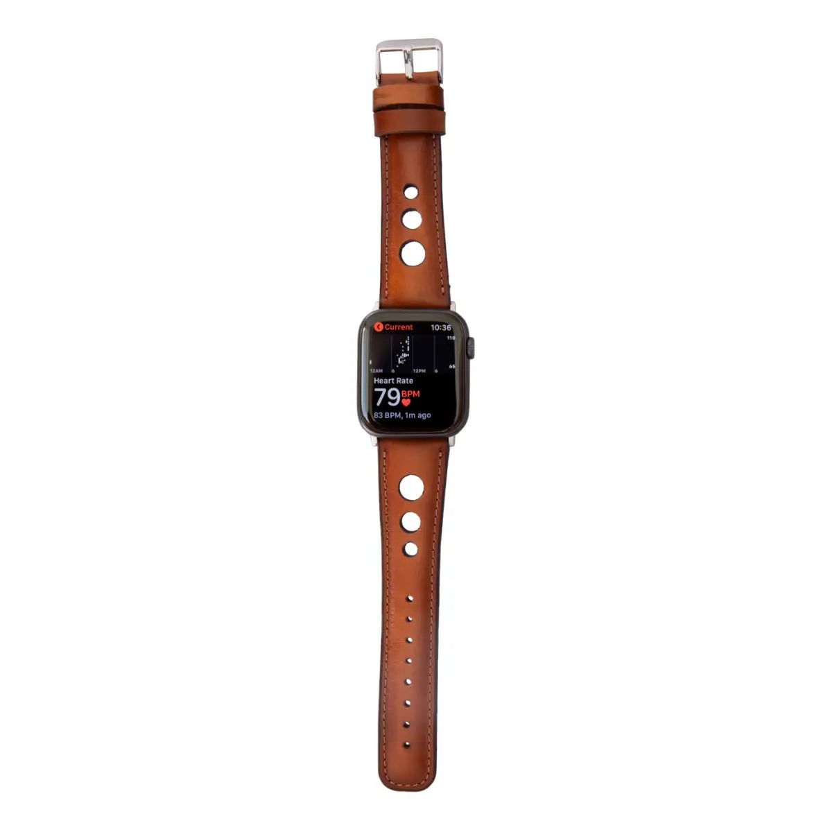 Premium Burnished Tan Leather Apple Watch Band - Stylish & Durable Rally Strap for Workouts, Travel & Everyday Wear