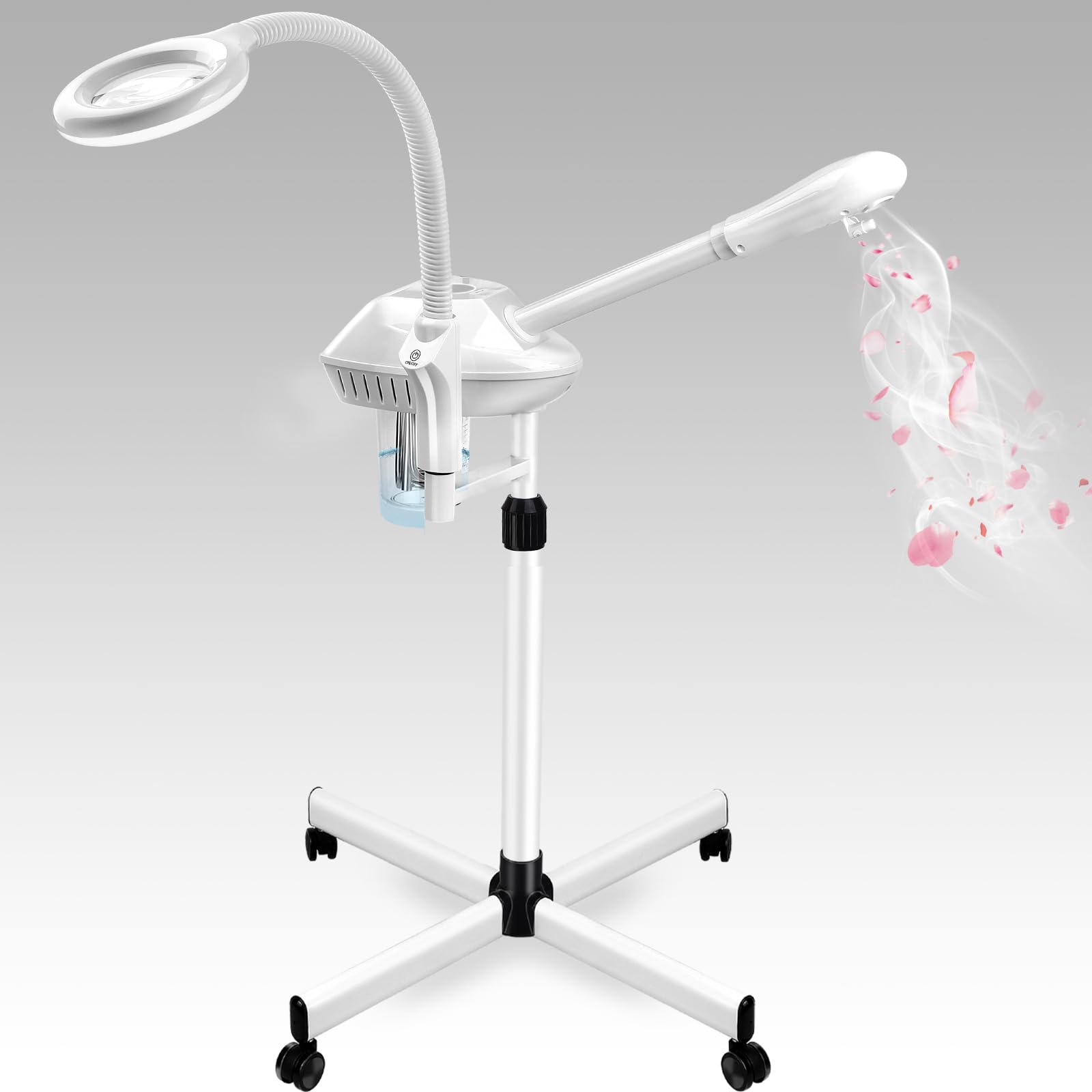 Professional 2-in-1 Facial Steamer & Ozone Humidifier with 5x Magnifier & LED Light - Deep Cleansing, Pore Tightening & Skin Hydration for Home Spa, Beauty Salon & Skincare Routine