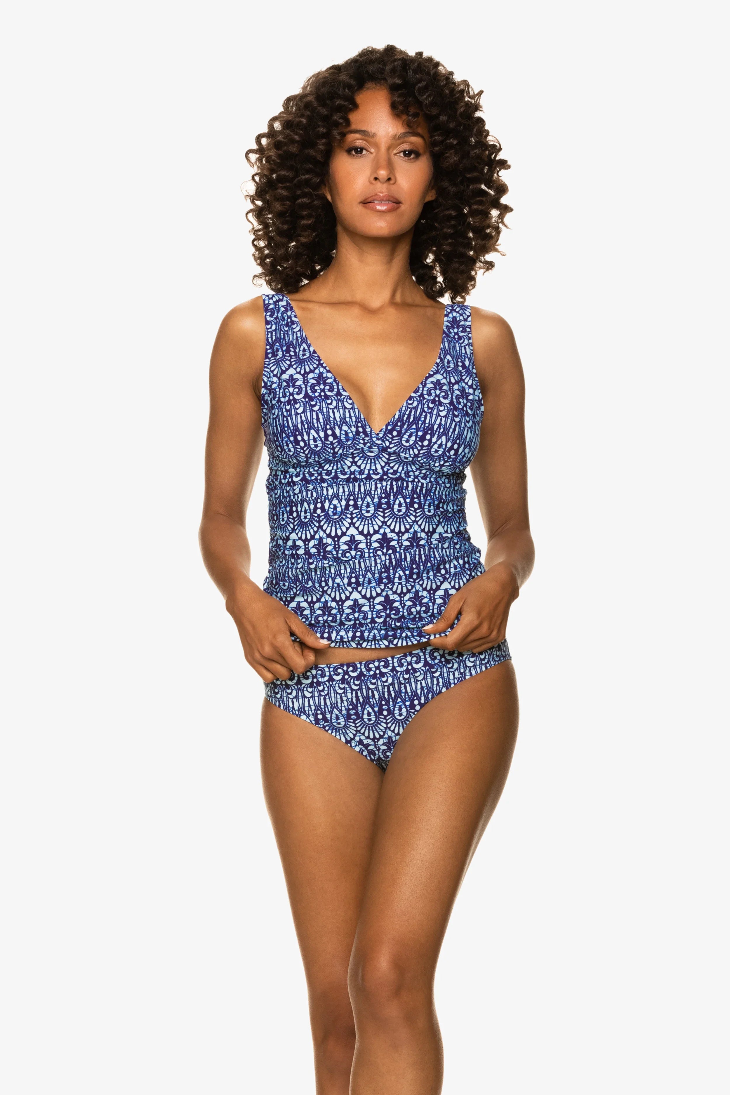 Island Batik Navy Classic Hipster Women's Underwear - Comfortable Cotton Panties for Everyday Wear, Lounge & Sleep