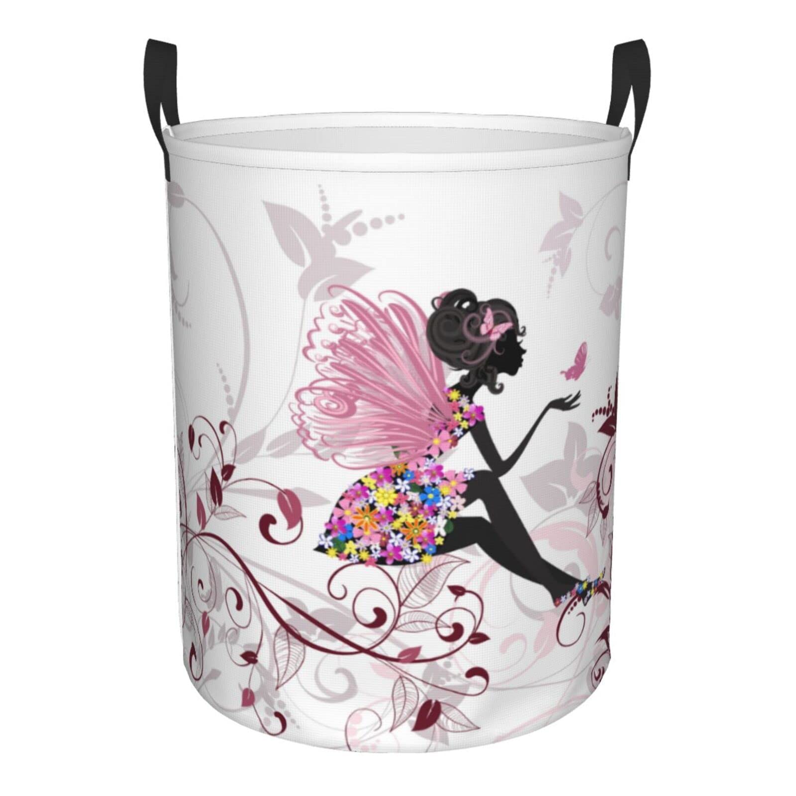 African Black Girl Round Laundry Hamper - 38L Waterproof Storage Basket with Coating for Nursery, Clothes & Toys Organization | Perfect for Kids' Room, Playroom & Baby Essentials Storage