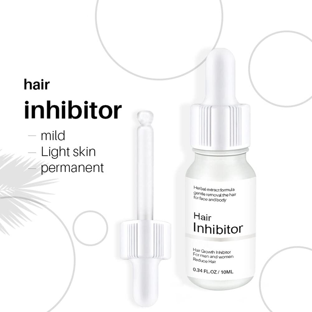 ISAKEN 10ml Hair Growth Inhibitor Serum - Permanent Hair Removal Solution for Arms, Legs, Back, Face & Underarm - Stops Ingrown Hair & Slows Regrowth - Ideal for Smooth Skin at Home & Salon Use
