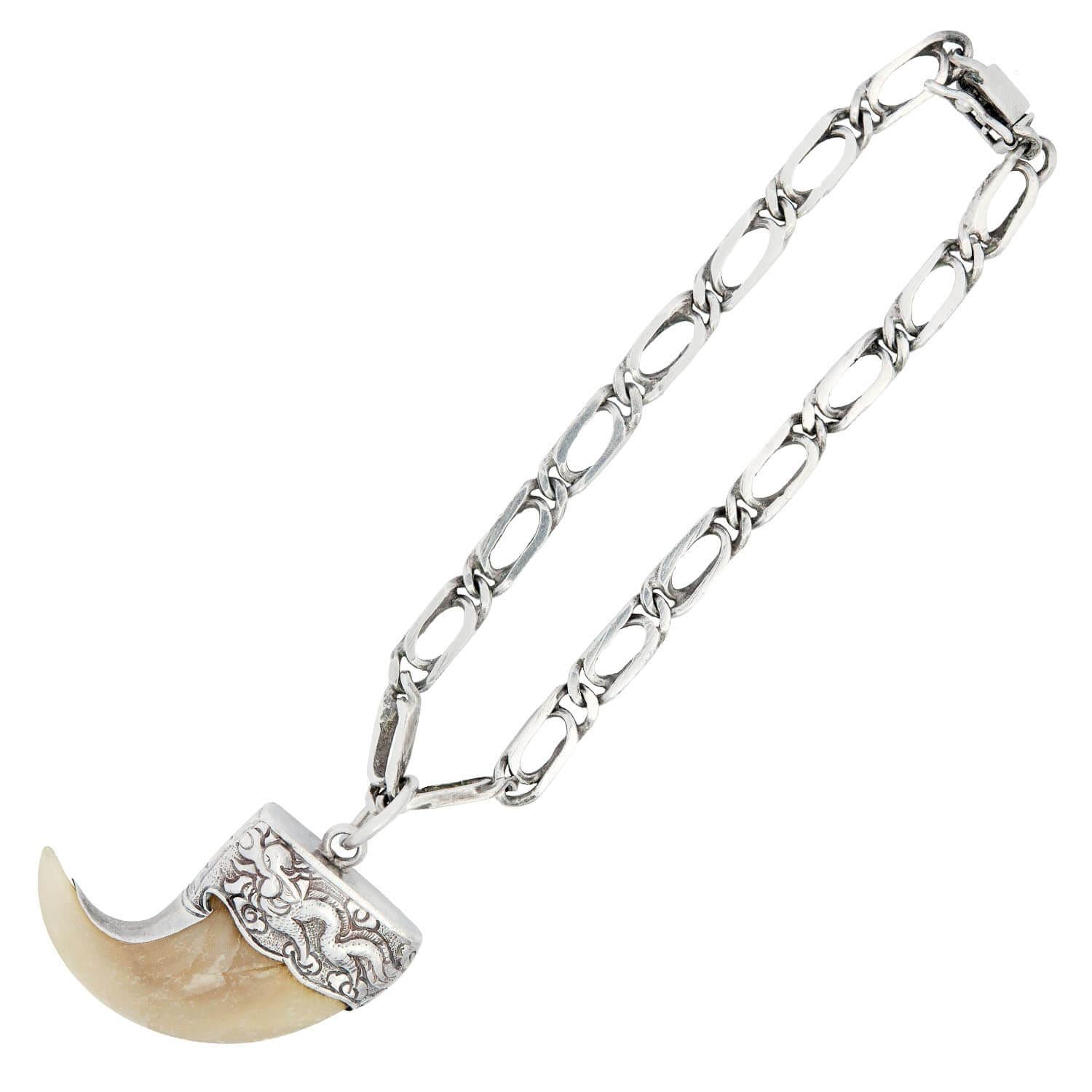 Victorian Sterling Silver Tiger Claw Bracelet - Antique Style Jewelry for Women - Perfect for Vintage Lovers, Gothic Fashion & Special Occasions