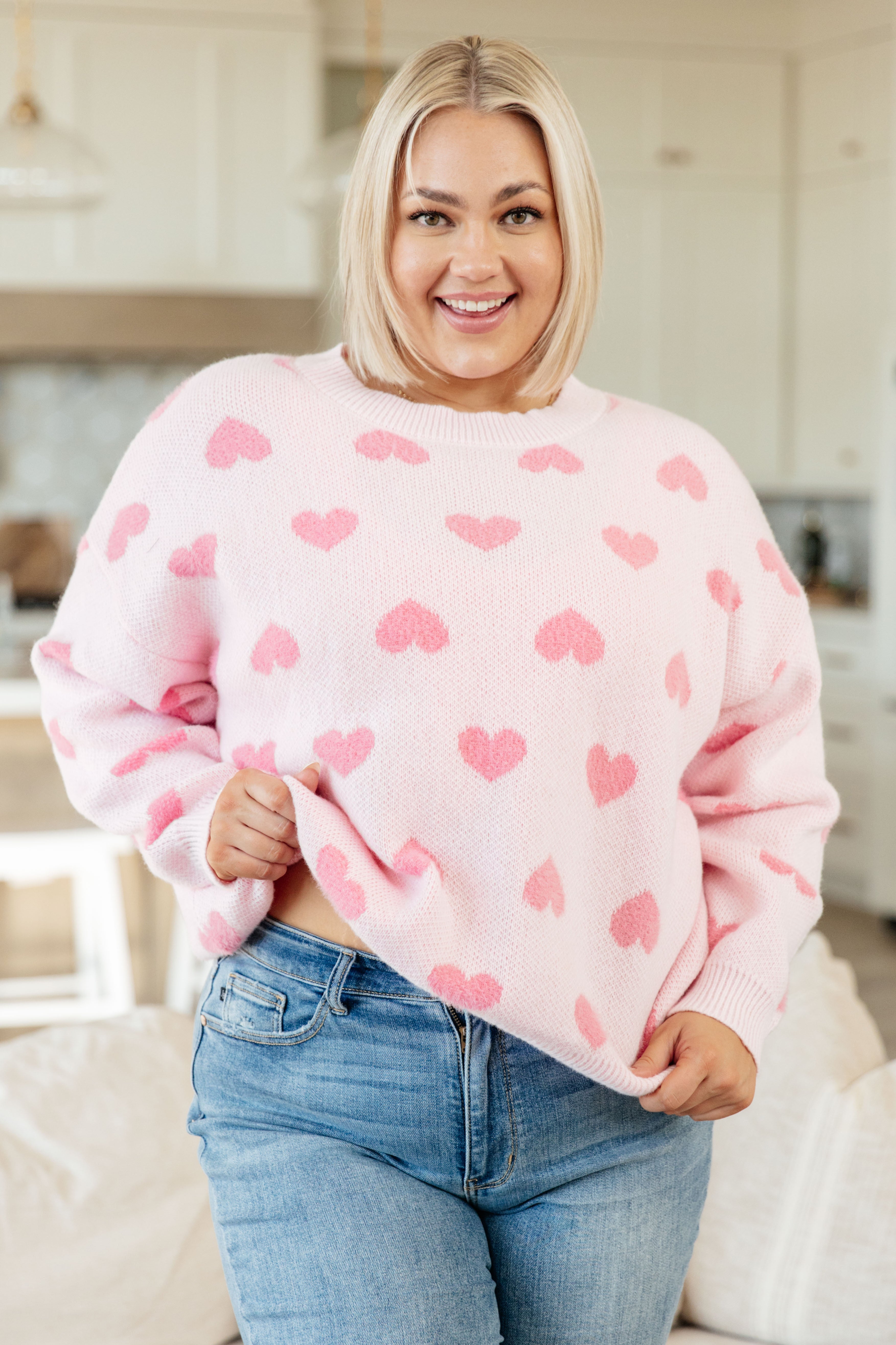 Heart On My Sleeves Sweater - Cozy Knit Pullover with Romantic Heart Design | Perfect for Valentine's Day, Date Nights & Casual Winter Outfits