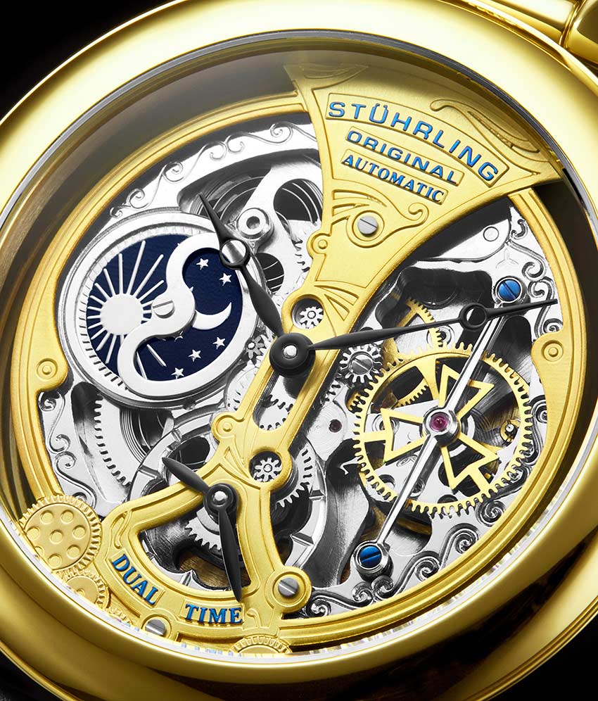 Emperor's Grandeur 127A Automatic 49mm Skeleton Watch for Men - Luxury Mechanical Timepiece with Open Heart Design - Perfect for Formal Events, Business Meetings & Special Occasions