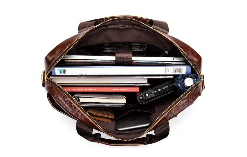 Premium Full Grain Leather Messenger Bag for Women & Men - Stylish Satchel Handbag for Work, Travel & Everyday Use