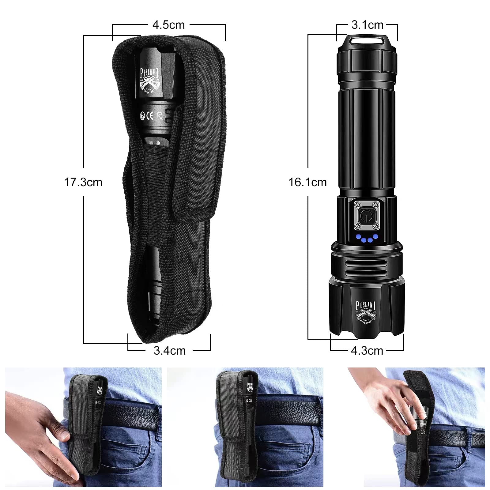 950,000 Lumens Rechargeable LED Flashlight - Ultra Bright Tactical Flashlight with Waterproof Design for Camping, Emergency, Hiking & Outdoor Adventures | Perfect Gift for Men & Survival Enthusiasts