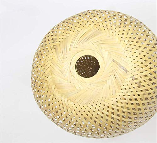 LITFAD Double-Decker Bamboo Pendant Light - 7.5