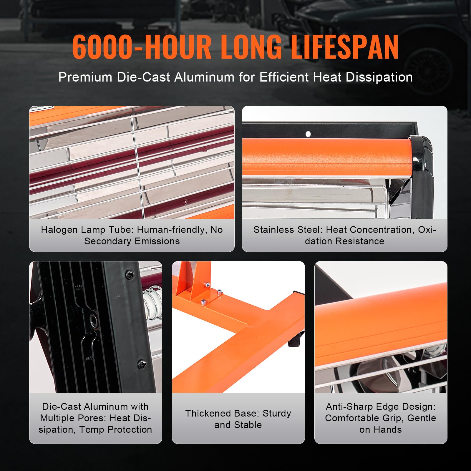 VEVOR 2000W Infrared Paint Curing Lamp - Fast Drying Car Bodywork Repair Heater with Stand | Professional Automotive Paint Dryer for DIY & Auto Shops | Perfect for Detailing, Touch-Ups & Restoration Projects