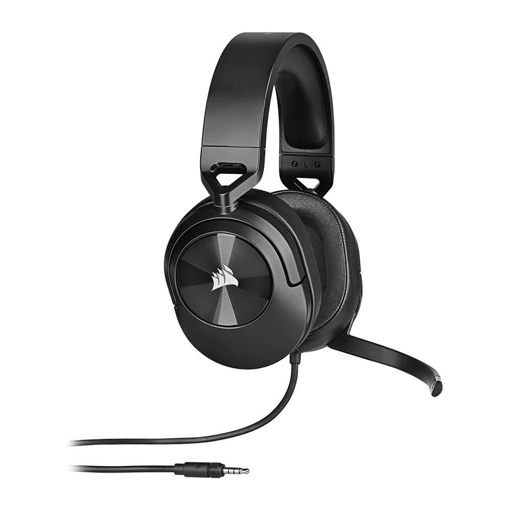 Corsair HS55 Stereo Gaming Headset - Wired Over-Ear Headphones with Noise Isolation, 50mm Drivers, Lightweight Design for PC, PS5, Xbox, Nintendo Switch - Black | Perfect for Competitive Gaming & Long Sessions
