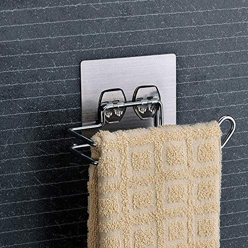 ZIVIK 2-Pack Stainless Steel Self-Adhesive Toilet Paper Holder - No Drill Wall Mounted Bathroom Tissue Roll Rack - Strong Adhesive for Kitchen, Bathroom, RV (Silver) - Perfect for Small Spaces & Rental Homes
