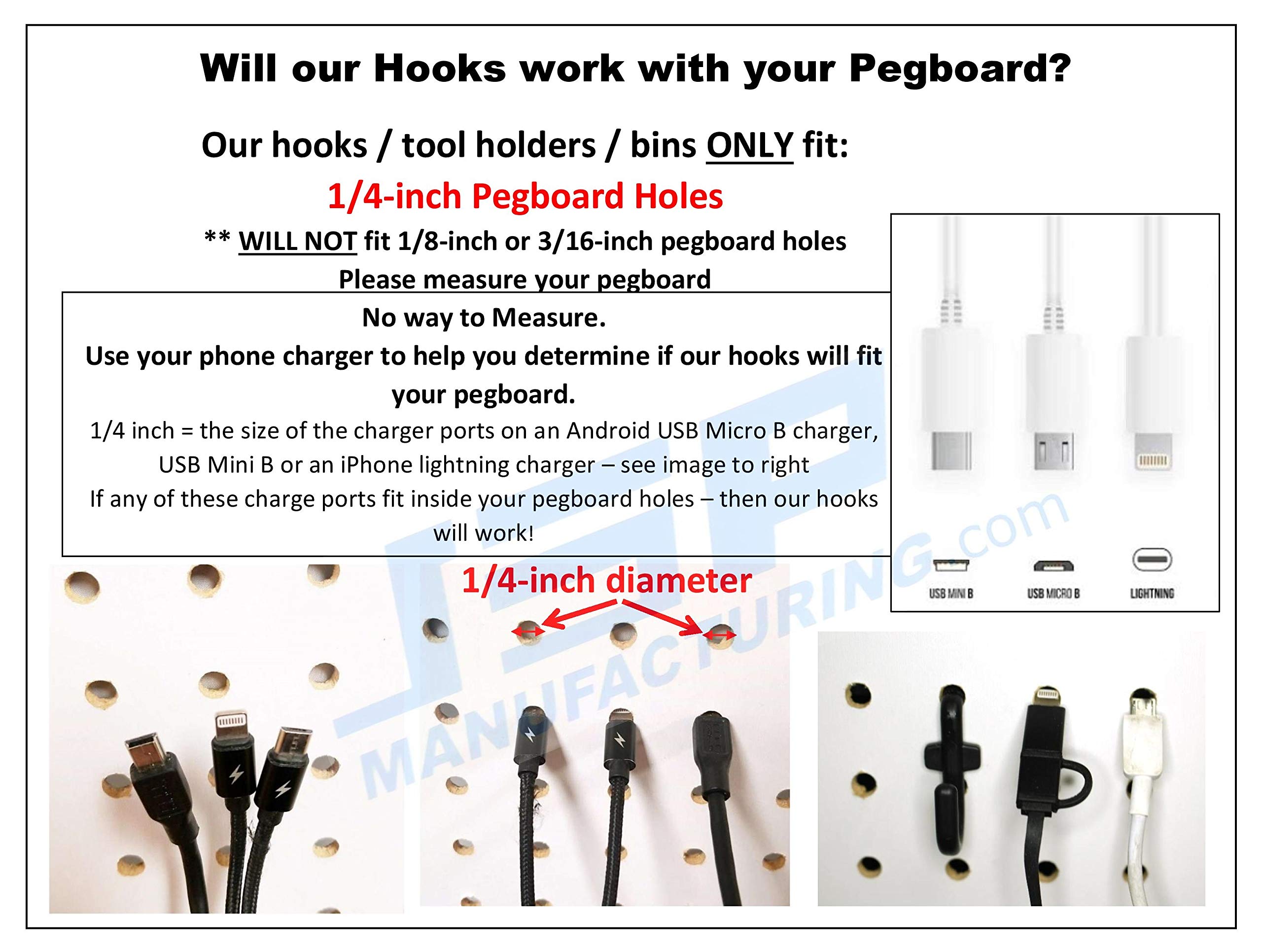 50-Pack Black Pegboard Locking Hooks - 25 J Hooks & 25 L Hooks for Tool Organization, Garage Storage, and Retail Display - Durable Metal Hooks for Wall Panels, Workshops, and Home Organization