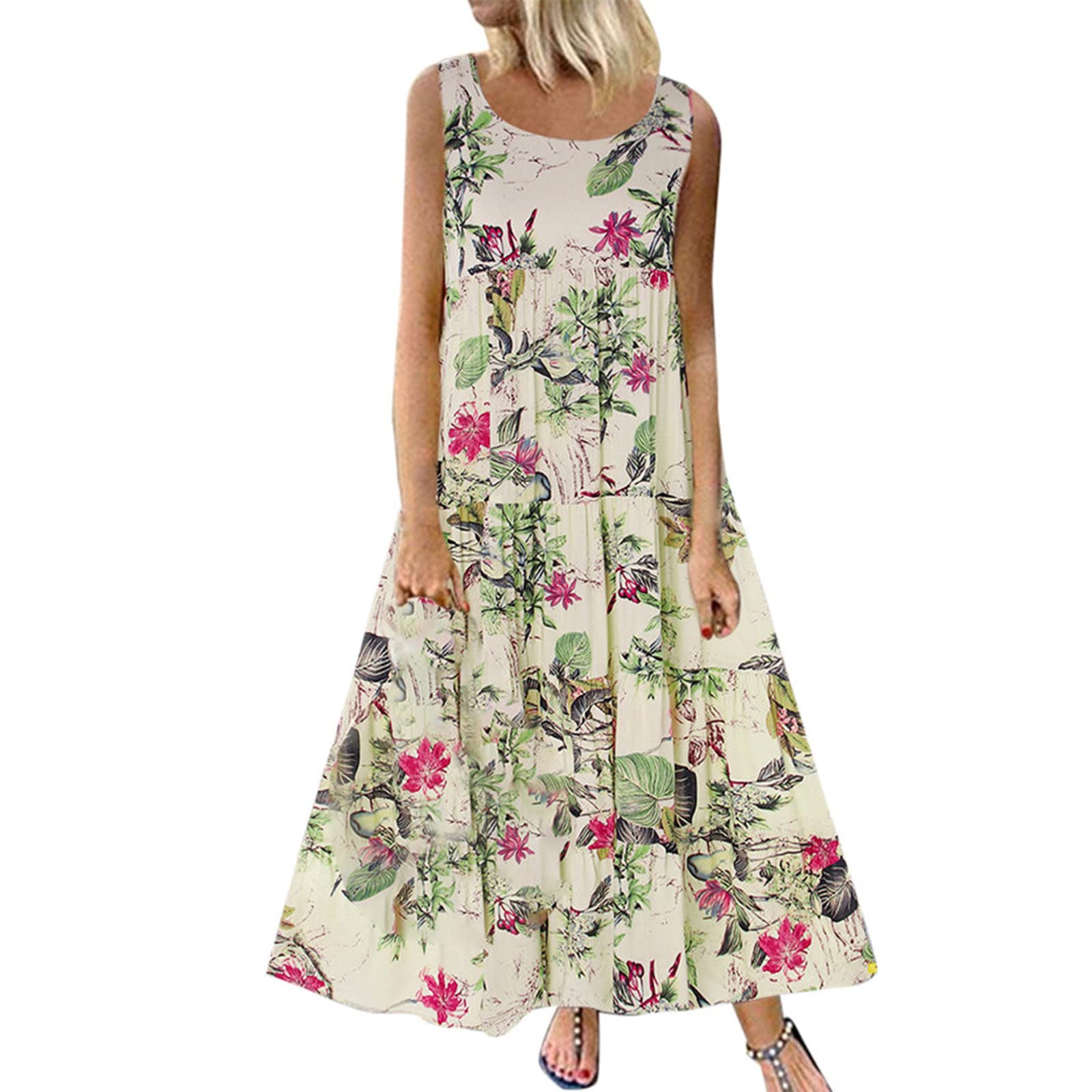 Oelaio Women's Summer Midi Dresses - Elegant Floral Jr Bridesmaid & Toddler Dresses | Perfect for Weddings, Parties & Summer Outings