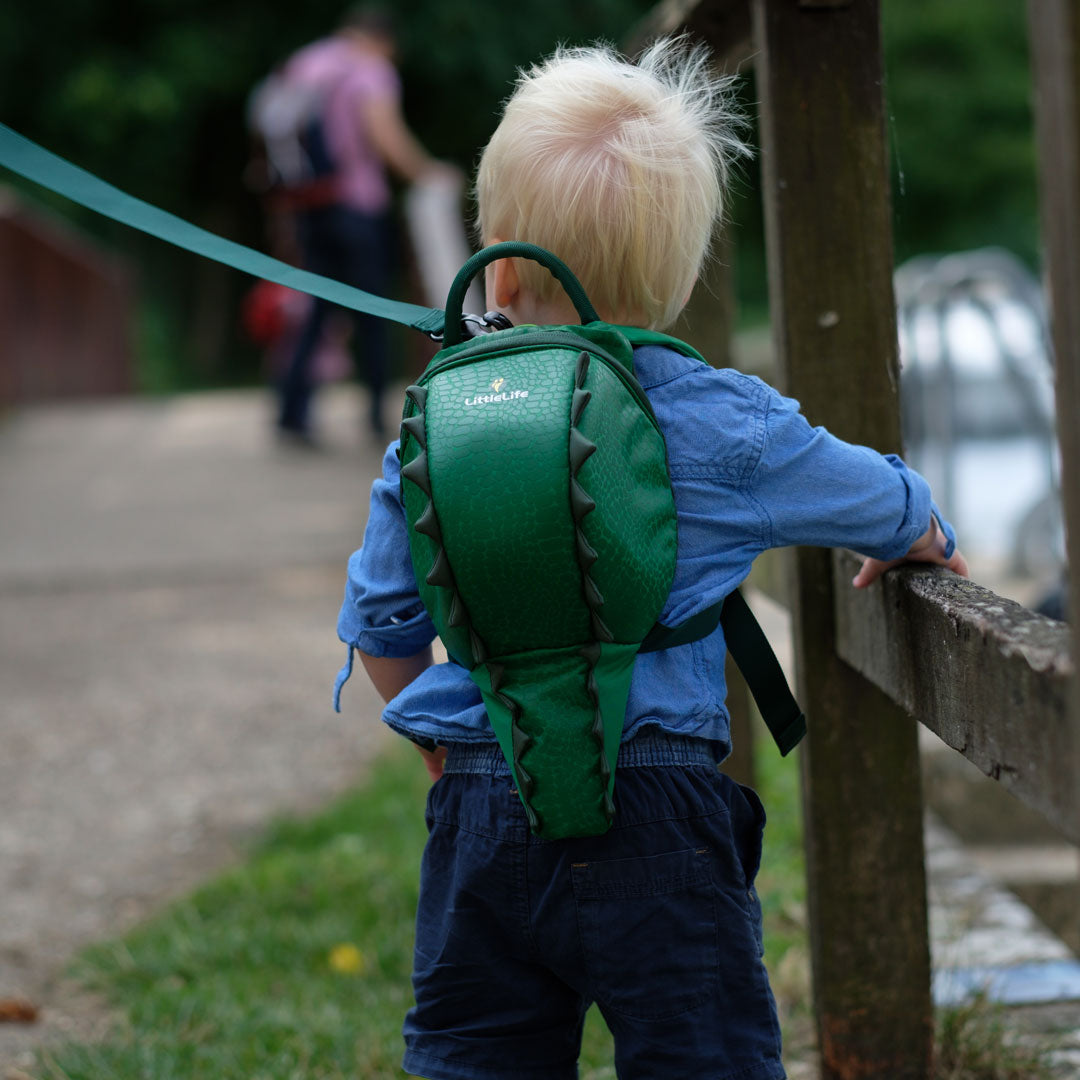 LittleLife Crocodile Toddler Backpack with Safety Rein - Adjustable Kids Travel Backpack for Boys & Girls - Perfect for Daycare, Preschool & Family Outings