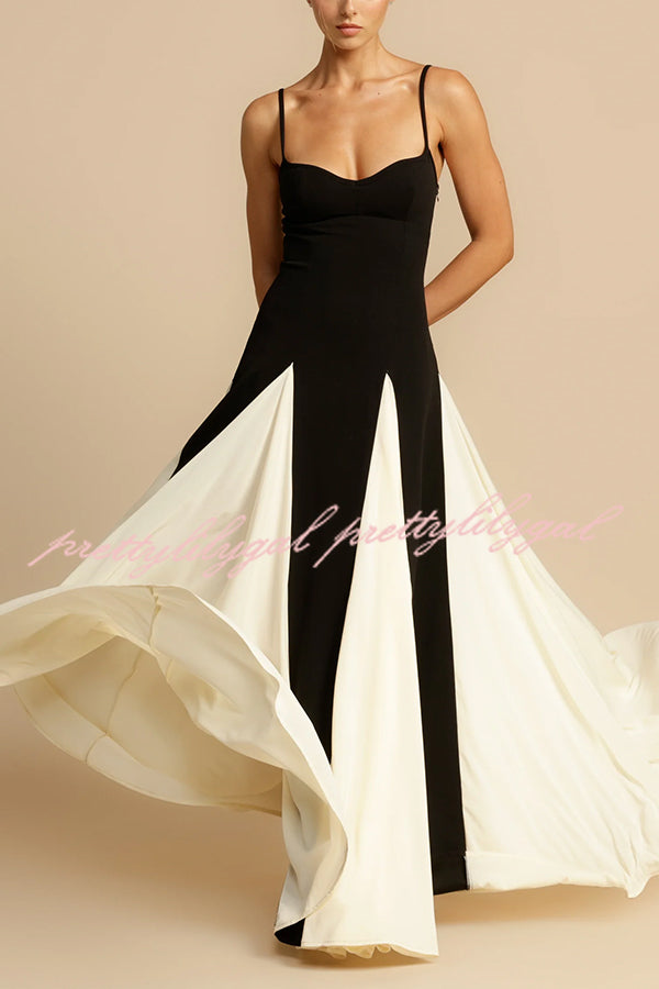 Timeless Elegance Panelled Tulle A-Line Slip Maxi Dress for Women | Formal Evening Gown & Wedding Guest Dress | Perfect for Prom, Cocktail Parties & Special Occasions
