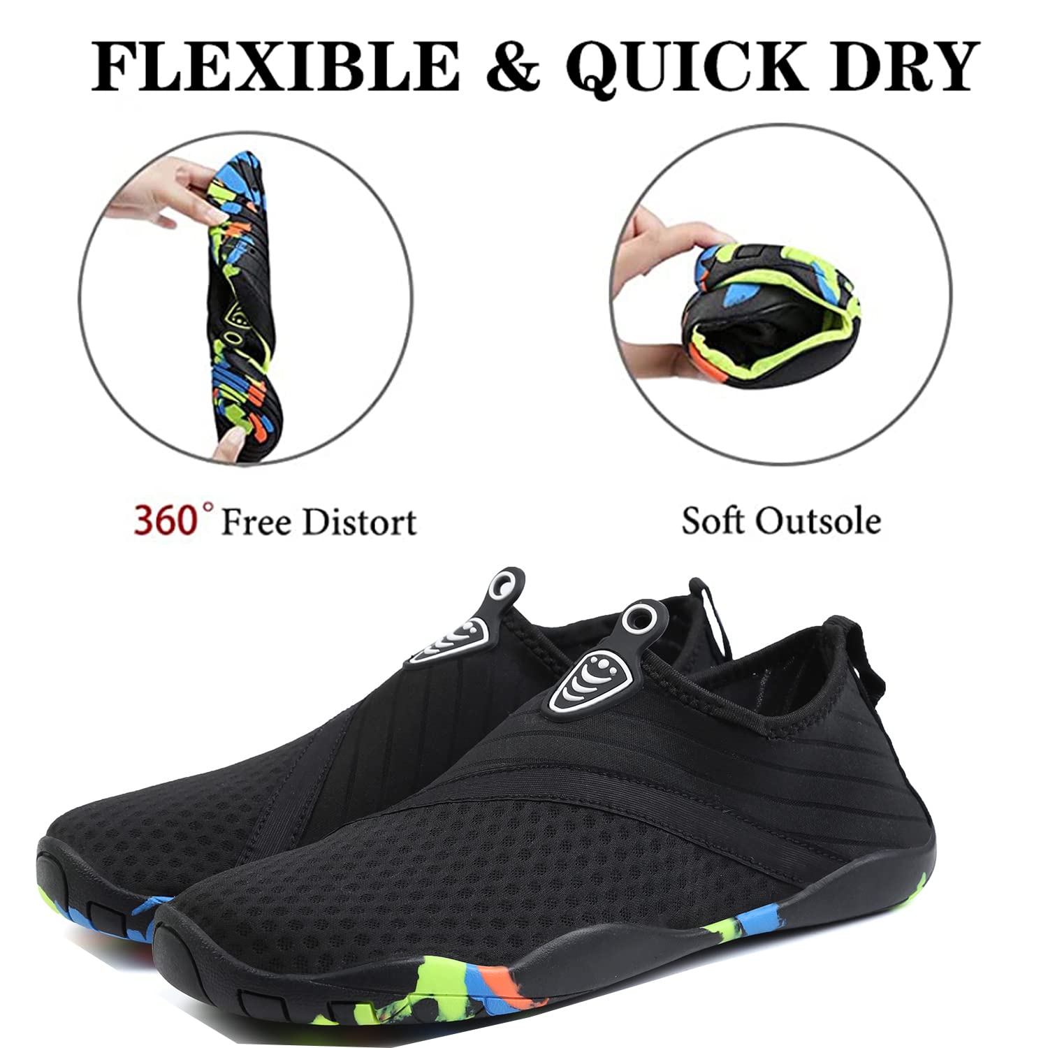 **Lightweight Water Shoes for Men & Women - Quick-Dry Aqua Socks for Swimming, Surfing, Diving & Yoga - Barefoot Pool Shoes for Beach, Gym & Outdoor Activities**