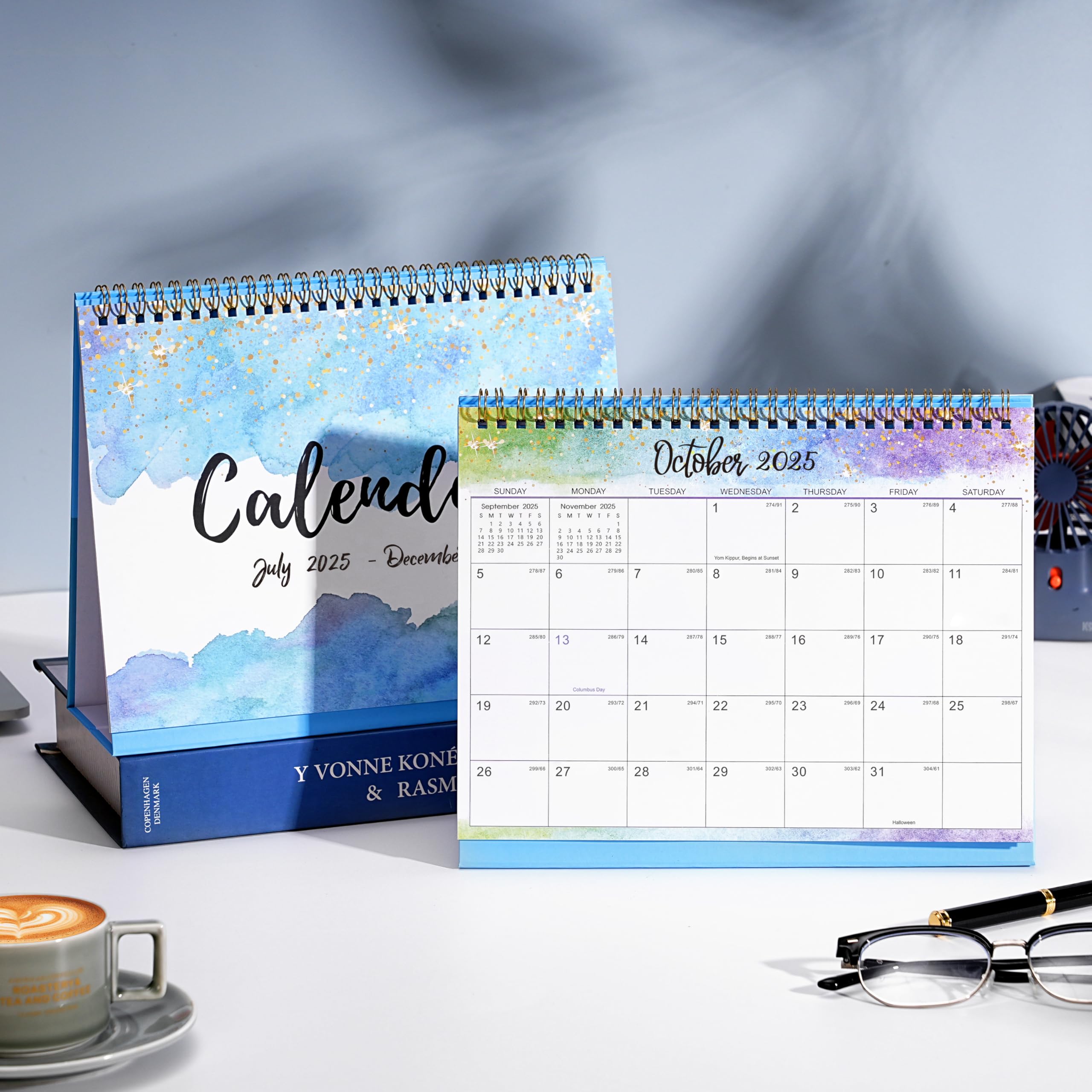 2025-2026 Desk Calendar with Memo Pages - 18 Month Standing Flip Calendar (July 2025 - December 2026) | 9.8