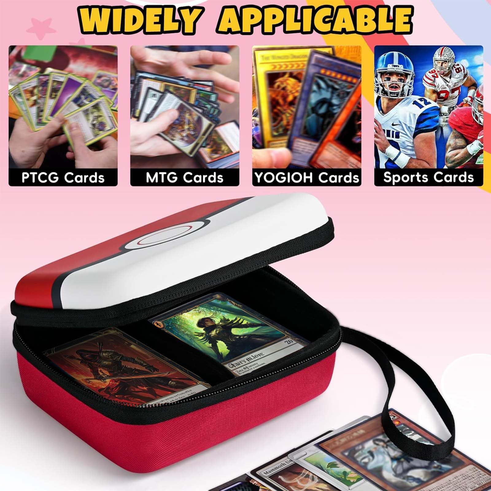 Hard-Shell Trading Card Storage Case - Holds 400+ MTG, PTCG & TCG Cards | Durable Card Holder Box for Magic The Gathering & Pokémon | Perfect for Collectors, Tournaments & Gift for Boys & Girls (PKMC007)