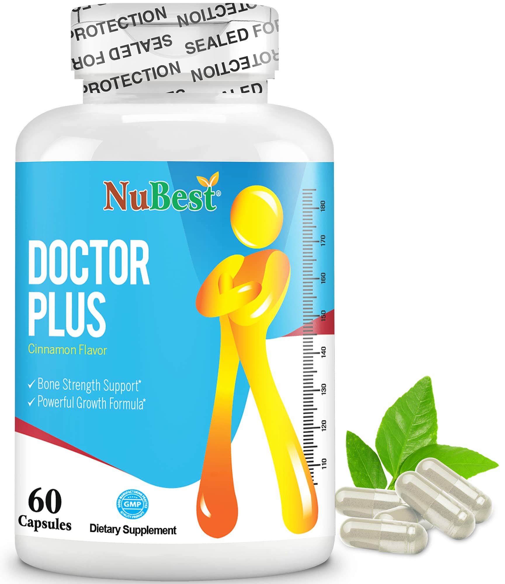 NuBest Tall 10+ Height Growth Supplement & Doctor Plus for Kids and Teens - Natural Growth Capsules with Calcium & Vitamins for Bone Health, Height Booster & Immune Support - Perfect for Active Children, Teen Athletes & Growing Teens