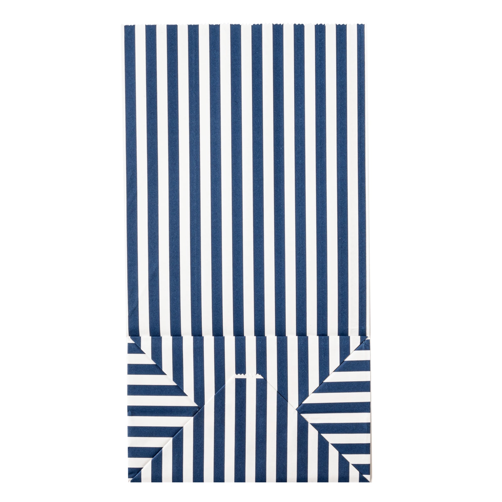 Blue and White Striped Paper Bags - 6 lb Capacity, 6 x 3.5 x 10.75 Inches - Pack of 100 - Perfect for Retail Shopping, Gift Wrapping & Party Favors