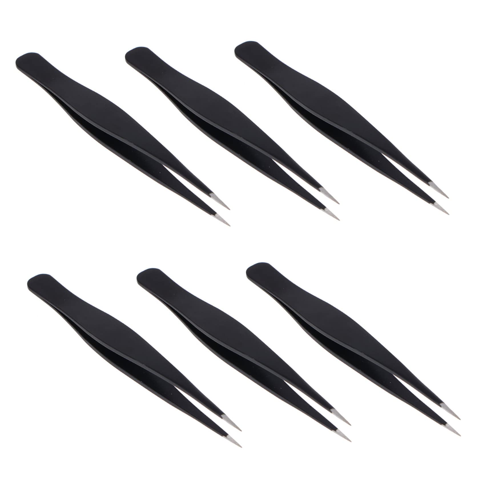 Beavorty 6pcs Stainless Steel Eyelash Tweezers Set - Professional Precision Eyebrow Tweezers for Lash Extensions, Makeup & Eyebrow Shaping - Perfect for Salon, Home Use & Travel Beauty Kit