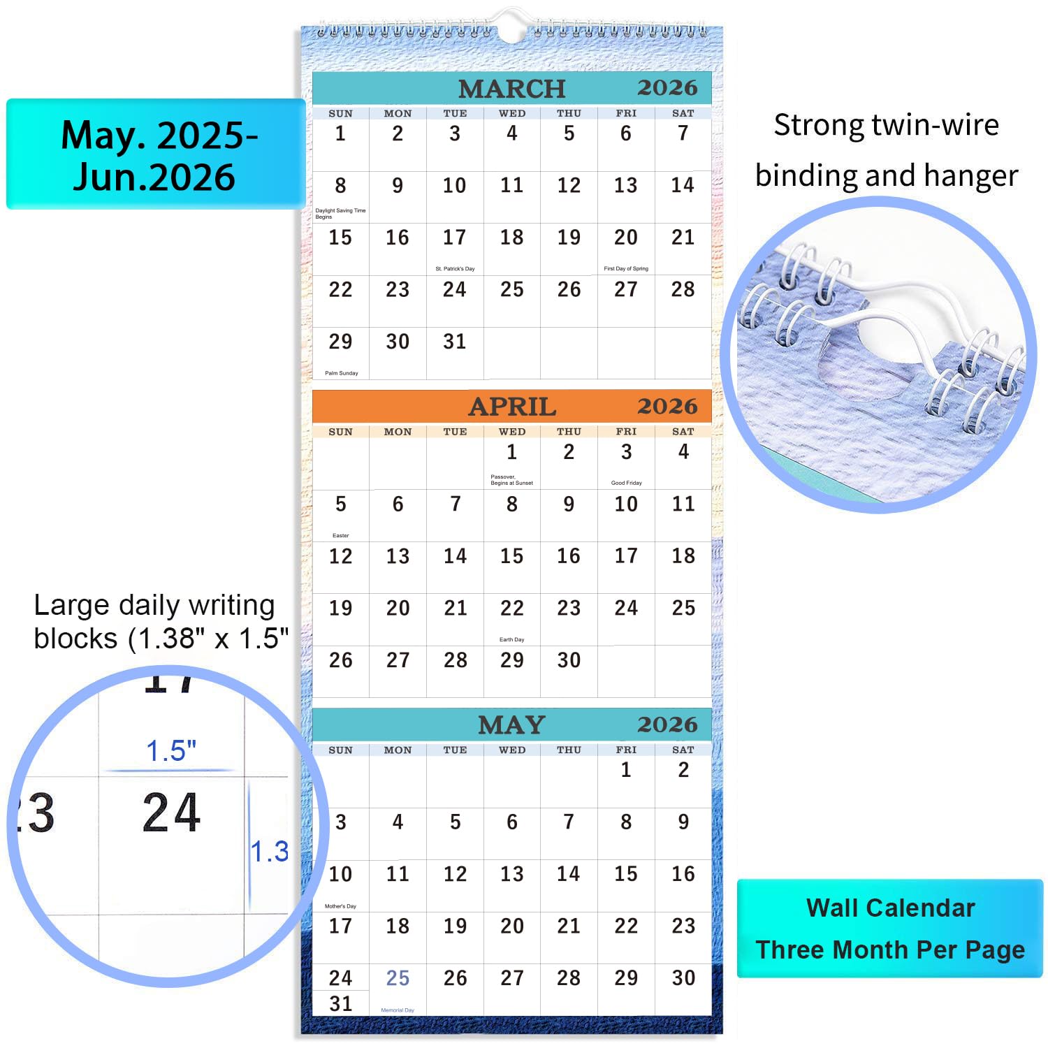 2025-2026 Large Wall Calendar Planner (April 2025 - July 2026) | 11