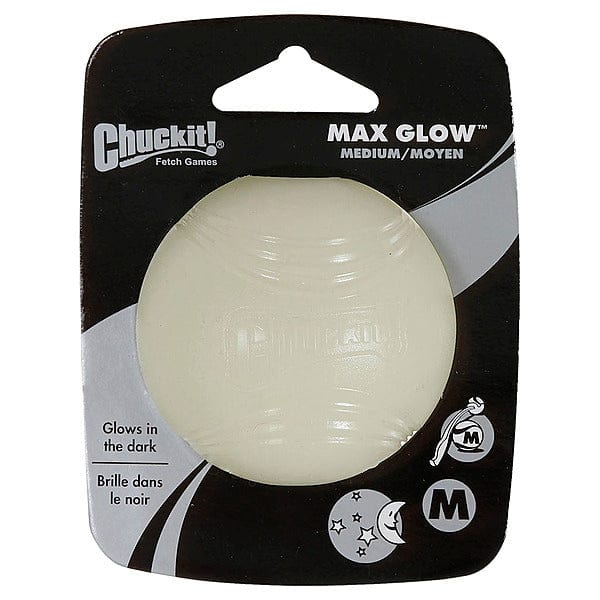 Chuckit! Max Glow Ball Medium - Durable Fetch Toy for Dogs, Glow in The Dark for Night Play, Perfect for Outdoor Activities and Training