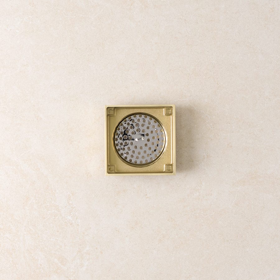 Brushed Brass Tile Insert Floor Waste Drain - Perfect for Bathroom, Shower & Laundry Room Floor Drainage