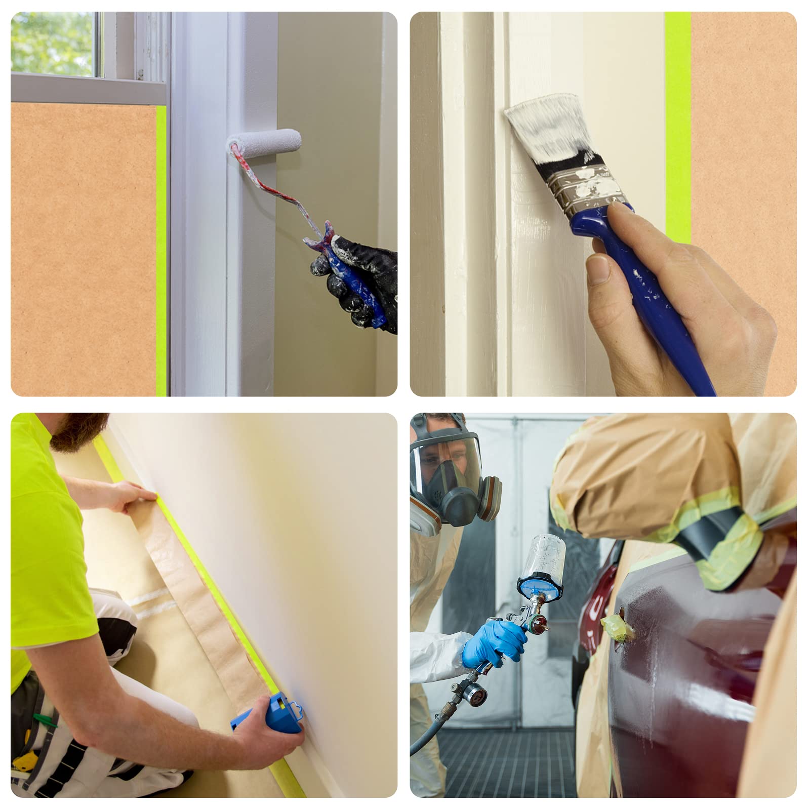 Pre-Taped Masking Paper for Painting - 12