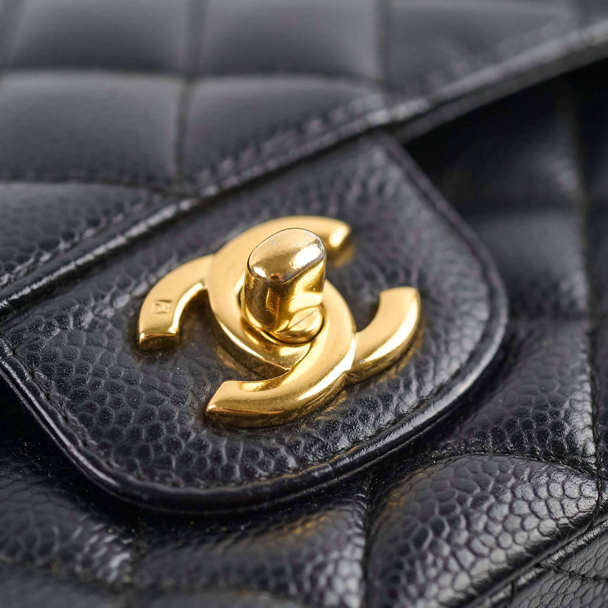 Chanel Classic Double Flap Bag Medium/Large Size in Black Caviar Leather with Gold Hardware - Perfect for Luxury Fashion, Evening Events & Gift Giving