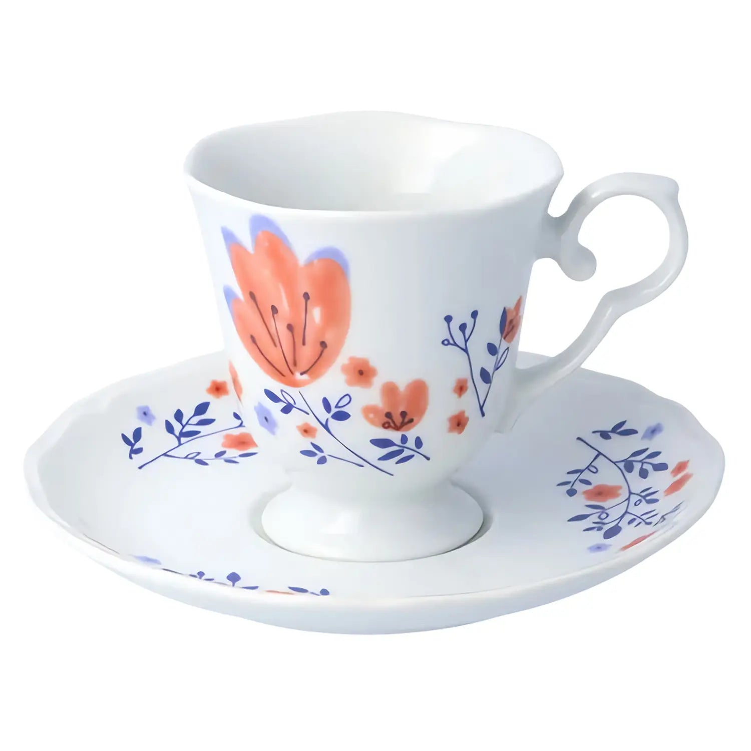Premium Harekutani Haruhana Porcelain Tea Cup & Saucer Set - Elegant Japanese Ceramic for Tea, Coffee & Dessert - Perfect for Afternoon Tea, Gifts & Home Decor