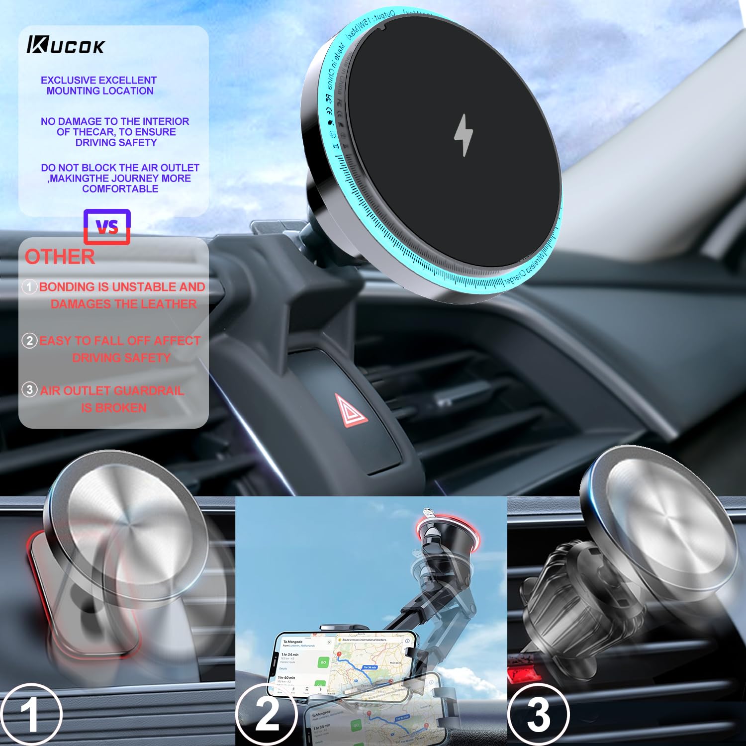 2023-2025 Honda CR-V MagSafe Charger Mount | Exclusive Fit for CR-V Models (Not Accord/Civic) | Compatible with iPhone 15/14/13/12/Mini Series | Air Vent Phone Holder & Car Accessories | Perfect for Hands-Free Driving & Navigation