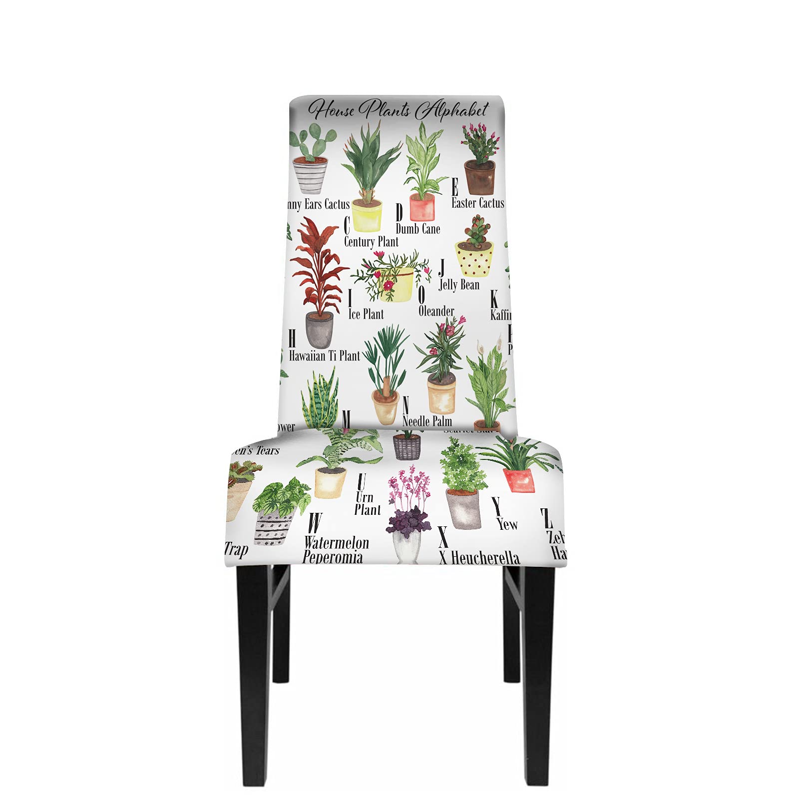 Colorful ABC Chair Covers for Dining & Office - Plant-Themed Stretch Slipcovers for Home Decor & Banquet Protection