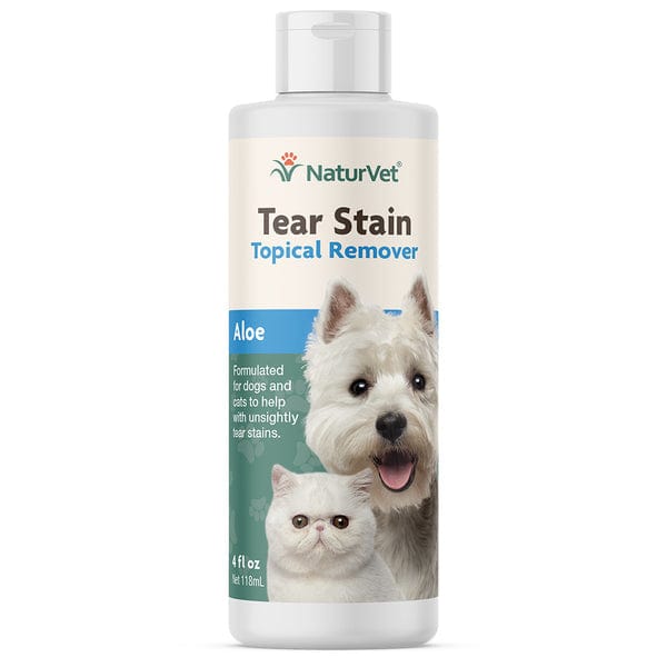 NaturVet Aloe Vera Tear Stain Remover for Dogs & Cats - Gentle Eye Cleaning Solution for Pet Grooming & Daily Care